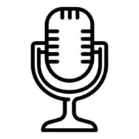 Studio microphone icon, outline style vector