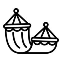 Beach hammock icon, outline style vector