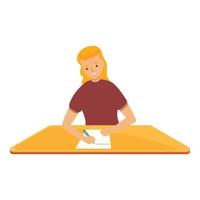 School test writing icon, cartoon style vector