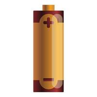 Gold battery icon, cartoon style vector