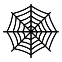 Round spider web icon, outline style vector