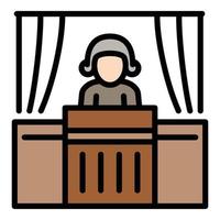 Courthouse judge man icon, outline style vector
