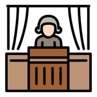 Courthouse judge man icon, outline style vector