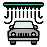 icono de lavado de autos de la estación, estilo de esquema vector