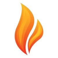 Flaming fire icon, cartoon style vector