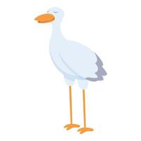 Smiling stork icon, cartoon style vector