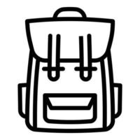 icono de mochila de transporte, estilo de contorno vector