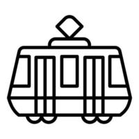 Tram car icon, outline style vector