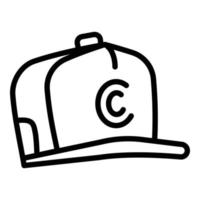 icono de gorra de béisbol hiphop, estilo de esquema vector