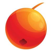 Red rowan berry icon, cartoon style vector