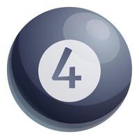 icono de esfera negra de lotería, estilo de dibujos animados vector
