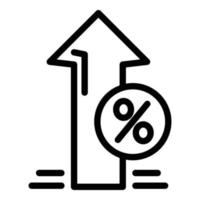 Deposit up percent icon, outline style vector