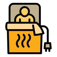 Man electric blanket icon, outline style vector