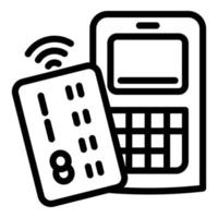 Wireless payment icon, outline style vector