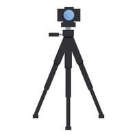 Camera tripod icon, cartoon style vector