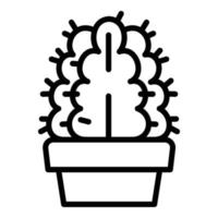 icono de maceta de cactus exótico, estilo de esquema vector