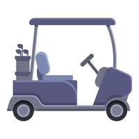 Full golf cart icon, cartoon style vector
