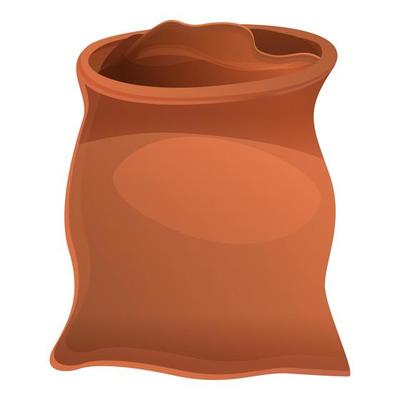 Fertilizer mineral sack icon, cartoon style