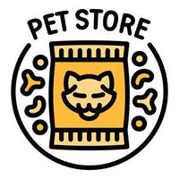 logotipo de comida de la tienda de mascotas, estilo de esquema vector