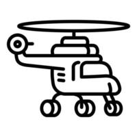 icono de helicóptero de vuelo, estilo de contorno vector