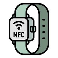 Nfc smartwatch payment icon, outline style vector