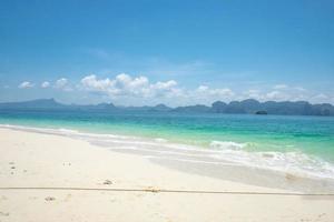 Beautiful idyllic seascape and white sand on koh poda island krabi city Thailand.Krabi - in southern Thailand is one of the most relaxing places on the planet. photo