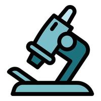 Microscope icon, outline style vector