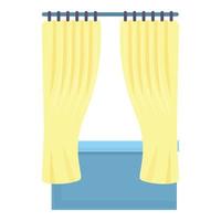 Shower curtain bath icon, cartoon style vector