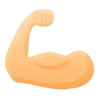 icono de bíceps de entrenamiento de brazos, estilo de dibujos animados vector