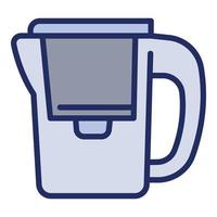 Modern water filter jug icon, outline style vector