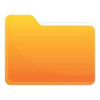 Pc folder document icon, cartoon style vector