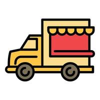 Canopy food truck icon, outline style vector