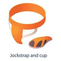 Jockstrap and cup icon, isometric style vector