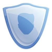 Protected personal information icon, cartoon style vector