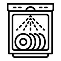 Working dishwasher icon, outline style vector