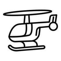 Helicopter icon, outline style vector