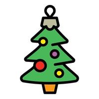 Christmas fir tree toy icon, outline style vector