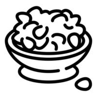 Peanut bowl icon, outline style vector