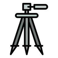 Camera tripod icon, outline style vector