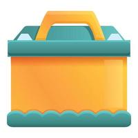 Car battery icon, cartoon style vector