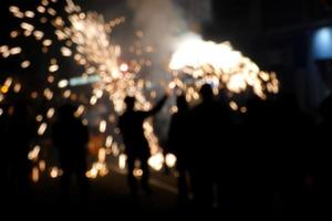 Abstract photo of devils and fireworks parties.