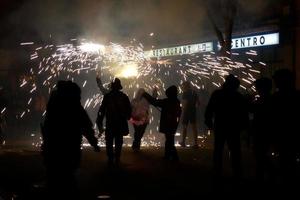 Abstract photo of devils and fireworks parties.