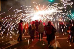 Abstract photo of devils and fireworks parties.