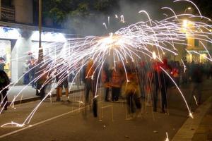 Abstract photo of devils and fireworks parties.