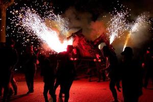 Abstract photo of devils and fireworks parties.
