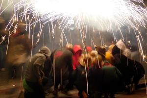 Abstract photo of devils and fireworks parties.