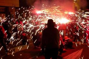 Abstract photo of devils and fireworks parties.