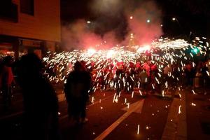 Abstract photo of devils and fireworks parties.