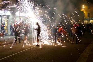 Abstract photo of devils and fireworks parties.