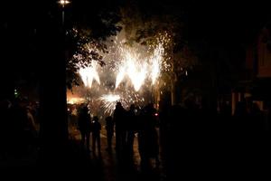 Abstract photo of devils and fireworks parties.